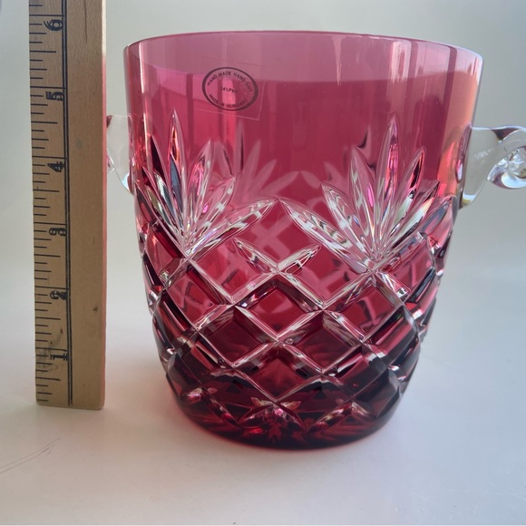 AJKA Ruby Red Crystal  Handled Ice Bucket - Picture 12 of 12